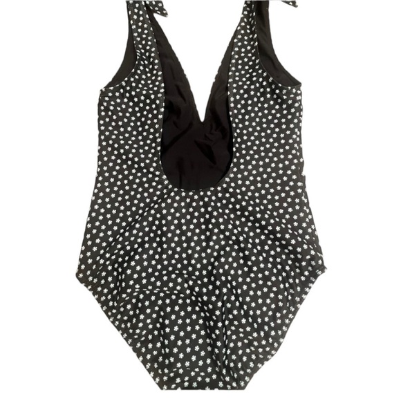 NWT Daughters of Summer Black Floral Print Adjustable Tie One Piece - Size XS - Picture 2 of 7